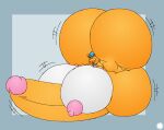 aliasing anthro artist_logo artist_name balls balls_expansion big_balls big_breasts big_butt big_penis blush blush_lines bottom_heavy breast_expansion breast_squish breasts bubble_butt buckteeth butt butt_expansion cheek_tuft chipmunk clothing countershade_breasts countershade_face countershading crossbar_emanata curvy_figure digital_media_(artwork) emanata erect_nipples erection expansion eyelashes facial_tuft femboy fur genital_expansion genitals geometric_background ground_squirrel gynomorph hand_on_own_breast hat headgear headwear hi_res hourglass_figure huge_balls huge_breasts huge_butt huge_penis hyper hyper_balls hyper_breasts hyper_butt hyper_genitalia hyper_penis intersex jewelpet jewelry logo mammal necklace nipples penis penis_expansion rodent sanrio sciurid sega_fave signature simple_background small_waist solo spherical_breasts squish teeth text thatdawgmurray thick_thighs titana_(jewelpet) tuft wasp_waist yellow_body yellow_fur