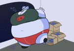 2021 4_fingers alien anthro belly beverage_can big_belly big_breasts black_clothing black_shirt black_t-shirt black_topwear blue_body blue_countershading blue_ears blue_fur blue_hair blue_markings blue_text bottomwear breasts cardboard catrobis cleavage clothed clothed_anthro clothed_female clothing colored countershade_fur countershading dee_(returntosender) digital_drawing_(artwork) digital_media_(artwork) felid feline female female_anthro fingers fur gloves_(marking) hair hiccuping huge_breasts hyper hyper_inflation inflation leg_markings mammal markings navel overweight overweight_anthro overweight_female red_bottomwear red_clothing red_shorts sheepie_(artist) shirt shorts socks_(marking) soda_inflation solo space spherical_inflation t-shirt text tight_clothing topwear waddling window