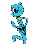2026 4_fingers anthro bare_shoulders barefoot bent_arm bent_leg big_eyes big_iris bikini biped black_bikini black_bikini_bottom black_clothing black_eyebrows black_eyes black_markings black_swimwear blue_body blue_ears blue_fur blue_tail bottom_heavy cartoon_network closed_smile clothed clothed_anthro clothed_female clothing curved_eyebrows dark_markings digital_drawing_(artwork) digital_media_(artwork) domestic_cat extended_arm eyebrows eyelashes facial_markings feet felid feline felis female fingers flat_chested fluidease fur hand_on_hip hand_on_leg hand_on_own_hip hand_on_own_leg hand_on_own_thigh hand_on_thigh head_markings head_turned iris light_body light_fur light_markings long_eyelashes looking_at_viewer mammal markings mature_anthro mature_female monotone_background mouth_closed multicolored_bikini multicolored_bikini_top multicolored_clothing multicolored_swimwear multicolored_tankini muzzle_(marking) navel nicole_watterson no_pupils on_one_leg one_eye_closed plantigrade pointy_ears portrait pose prick_ears simple_background smile smiling_at_viewer snout solo standing swimwear tail tankini the_amazing_world_of_gumball three-quarter_portrait three-quarter_view two-piece_swimsuit whisker_markings white_background white_markings white_sclera wink winking_at_viewer