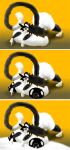 absurd_res big_breasts big_butt black_body black_fur bodily_fluids breasts butt comic female fur hair hi_res huge_breasts huge_butt hyper hyper_breasts hyper_butt lactating long_hair milk nik0p00tat00 nipples nude solo tail thick_thighs white_body white_fur