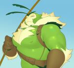 2026 abs antennae_(anatomy) anthro arm_tuft arthropod brown_clothing brown_gloves brown_handwear chest_tuft close_together clothing colored colored_sketch crotch_tuft detailed digital_drawing_(artwork) digital_media_(artwork) femboy flower_mantis gloves green_body handwear hi_res holding_object insect lepidopteran looking_at_viewer male mantis moth muscular muscular_arms muscular_male nipples orchid_mantis portrait purplebirdman shaded simple_background sketch solo staff three-quarter_portrait tuft wrist_tuft