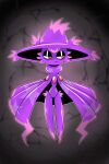 absurd_res black_clothing black_eyeshadow black_thong black_underwear cheek_tuft clothing drshanks24 eyelashes eyeshadow facial_tuft featureless_feet feet female front_view generation_4_pokemon hat headgear headwear hi_res hip_tuft humanoid makeup mismagius nintendo pokemon pokemon_(species) purple_body red_eyes small_waist solo thong tuft underwear wide_hips witch_hat