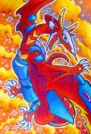 2019 absurd_res armor blue_armor blue_wings claws dragon feral grey_armor hi_res hisone_to_masotan male mythological_creature mythological_scalie mythology norma_(hisone_to_masotan) open_mouth red_body red_hand red_tail red_wings scalie solo sparkles spots tail teeth tongue tongue_out whispww white_claws wings yellow_ears yellow_spots