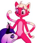  ambiguous_gender amdusias_(floraverse) beleth_(floraverse) domestic_cat duo equid equine felid feline felis floraverse fur hi_res horn mammal red_beleth_(floraverse) red_body red_fur unicorn webcomic 