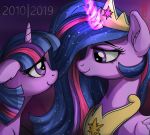  2019 absurd_res celsian duo equid eye_contact eyelashes female feral friendship_is_magic hi_res horn looking_at_another mammal my_little_pony purple_eyes smile twilight_sparkle_(mlp) unicorn winged_unicorn wings 