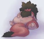  3_toes ambiguous_gender anthro belly big_belly big_breasts black_eyes black_hair breasts casual_nudity catarsi chubby_cheeks claws felid full-length_portrait fur hair half-closed_eyes hand_on_stomach hi_res huge_thighs inviting lioen lion long_hair looking_at_viewer mammal mane multicolored_body multicolored_fur navel nude obese obese_ambiguous overweight overweight_ambiguous pantherine pawpads pink_nose pink_pawpads portrait red_body red_fur simple_background sitting smile solo thick_tail thick_thighs toe_claws toes tuft two_tone_body two_tone_fur 
