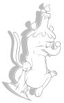  absurd_res black_and_white blush butt cartoon_network chowder_(series) gorgonzola hi_res hot_dogging humanoid_penis jerseydevil looking_back male monochrome penis simple_background white_background 