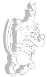  absurd_res black_and_white blush butt cartoon_network chowder_(series) gorgonzola hi_res jerseydevil male monochrome raised_tail simple_background solo white_background 