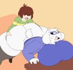  angstrom big_breasts big_butt boss_monster bottomless bovid breasts butt caprine clothed clothing deltarune eyewear glasses goat hi_res horn huge_breasts huge_butt human hyper hyper_breasts kris_(deltarune) legwear mammal thick_thighs toriel undertale video_games wide_hips 