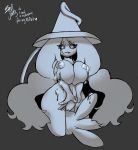 beef_jerky_(artist) breasts hat hatterene highres lactation large_breasts long_hair looking_at_viewer md5_mismatch nude pokemon pokemon_(creature) pokemon_(game) pokemon_swsh pussy thick_thighs thighs 