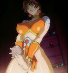  angel_blade angel_blade_punish armor belt breast_press breasts breasts_apart bridal_gauntlets brown_hair covered_nipples earrings erection futanari gem huge_penis impossible_clothes indoors jewelry large_breasts loincloth looking_down masturbation midriff pauldrons penis puffy_nipples pussy_juice red_eyes screencap short_hair solo son_karin_(angel_blade) standing thick_thighs thighs turtleneck uncensored veins veiny_penis 