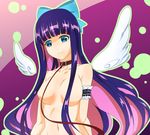  breasts collar covering large_breasts panty_&amp;_stocking_with_garterbelt smile stocking_(character) stocking_(psg) wings 