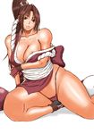  breasts king_of_fighters large_breasts nipples panties papepox2 shiranui_mai smile snk thong underwear 
