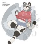  2018 amber_eyes anthro big_breasts breasts cellphone clothed clothing ear_piercing english_text feline female grey_hair hair hair_over_eye hi_res holding_object holding_phone kilinah mammal midriff ocelot phone piercing short_hair simple_background sofa solo text white_background yvette_(kilinah) 