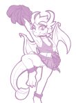  2019 3_toes anthro bottomwear clothing darkhazard dragon female friendship_is_magic hi_res horn looking_at_viewer my_little_pony pom_poms pussy simple_background skirt smolder_(mlp) solo toes wings 