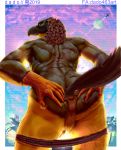  2019 5_fingers accipitrid accipitriform aircraft airplane anthro anus avian back_muscles backsack balls beak bedroom_eyes biceps bird black_beak black_body black_feathers black_fur brown_body brown_eyes brown_feathers butt clothing cloud contrail dado463art detailed_background digital_media_(artwork) eagle erection feathers fingers fur half-closed_eyes hi_res holding_butt looking_at_viewer looking_back low-angle_view male muscular muscular_male nude penis perineum philippine_eagle pirate_eagle planet presenting presenting_anus presenting_hindquarters rear_view seductive signature sky smile smirk solo spread_anus spread_butt spreading standing star starry_sky tail_feathers tree underwear underwear_down yellow_body yellow_fur 