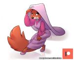  2019 anthro biped brown_eyes canid canine clothed clothing disney dress female footwear fox looking_at_viewer maid_marian mammal patreon pose robin_hood_(disney) shoes simple_background siroc sitting solo white_background 