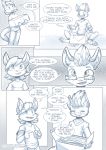  absurd_res anthro box brother canid canine clothed clothing comic dialogue digital_media_(artwork) english_text eyewear father fox fur gift glasses hair hi_res looking_at_viewer male mammal parent ratcha rick_(ratcha) sibling sitting text 