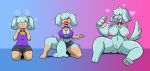  &lt;3 2018 anthro big_breasts biped blush breast_expansion breasts canid canine canis clothing collar collar_only domestic_dog eyes_closed female hi_res human human_to_anthro kneeling mammal mind_control nipples open_mouth pawpads pigtails pink_eyes prinnydood pussy sequence shirt simple_background sitting smile solo species_transformation tail_growth tank_top topwear torn_clothing transformation 