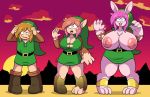  2019 a_link_to_the_past anthro blonde_hair breast_growth breasts clothing cloud female gender_transformation growth hair human human_to_anthro humanoid hylian lagomorph leporid link link_(rabbit_form) looking_at_viewer male mammal mtf_transformation nintendo nipple_outline nipples open_mouth outside pink_hair prinnydood rabbit sequence solo species_transformation standing sun the_legend_of_zelda thick_thighs torn_clothing transformation tunic video_games 