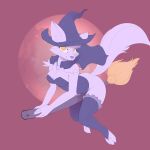  1:1 absurd_res anthro b-epon big_breasts bottomless breasts broom broom_riding butt cloak clothed clothing collar costume female fluffy flying full_moon halloween hi_res holidays leggings legwear looking_at_viewer magic_user mammal moon solo witch 
