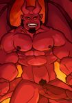  abs balls beard biceps big_muscles demon erection facial_hair hellboy_(character) hellboy_(series) hi_res horn humanoid_penis male muscular muscular_male navel nipples nude open_mouth pecs penis solo standing tehbluebubble vein veiny_muscles veiny_penis wings 