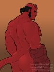  back_muscles beard biceps big_muscles butt demon facial_hair headingsouth hellboy_(character) hellboy_(series) hi_res humanoid male muscular muscular_male nipples nude pecs solo standing 