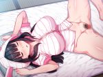  a-10 animal_ears ayatsuji_aina ayatsuji_reina black_hair blush censored dskbjcs_dosukebe_juicies game_cg hoodie orc_soft pubic_hair sleeping spread_legs 