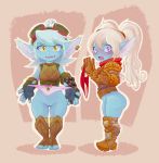  armor blush clothing female humanoid league_of_legends otsu partial_nudity poppy_(lol) pussy riot_games tristana_(lol) underwear video_games yordle 