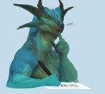  anthro dragon male pacelic scalie solo thinking western_dragon wings 