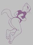  2019 analpaladin anthro breasts digital_media_(artwork) english_text feet female half_clothed hi_res mammal simple_background soles solo talking_angela talking_friends text toes 