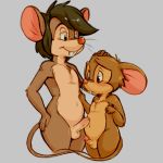  1:1 age_difference an_american_tail anthro balls black_hair brown_body brown_fur cub cut_(disambiguation) dandi don_bluth duo erection fievel_mousekewitz fur hair humanoid_penis male mammal mouse murid murine nude penis penis_size_difference rodent simple_background size_difference small_penis tony_toponi uncut young 
