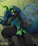  2019 absurd_res anthro anus arthropod breasts butt changeling empressbridle female friendship_is_magic grin hi_res hole_(anatomy) horn looking_at_viewer my_little_pony pussy queen_chrysalis_(mlp) smile solo wings 