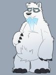  2019 anthro beartic belly crotch_tuft cute_fangs fur hi_res male mammal nintendo overweight overweight_male pok&eacute;mon pok&eacute;mon_(species) simple_background thepandobo tuft video_games white_body white_fur 