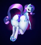  all_fours anthro anthrofied big_breasts breasts butt clothed clothing equid female friendship_is_magic hi_res horn mammal my_little_pony panties rarity_(mlp) sanfingulipunrapin solo thick_thighs topless underwear unicorn 