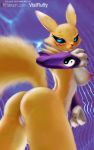 absurd_res anthro big_breasts big_butt breasts butt digimon digimon_(species) female hi_res nipples puffy_nipples pussy renamon solo v-tal wide_hips 