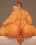  anus balls big_butt bowser butt dagapuff flaccid hi_res koopa male mario_bros nintendo nude overweight overweight_male penis rear_view scalie solo tongue tongue_out video_games 