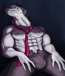  abs biceps bulge clothed clothing male muscular muscular_male necktie nipples nsfw-hideous partially_clothed pecs scalie solo star_vs._the_forces_of_evil toffee_(svtfoe) 