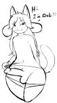  &lt;3 anthro balls black_nose canid canine canis clothing daniruu domestic_cat domestic_dog english_text erection felid feline felis fur grey_hair hair hi_res humanoid_penis looking_at_viewer male mammal monochrome penis sketch solo temmie_(undertale) text undertale underwear video_games 