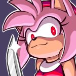  2018 accessory amy_rose anthro brachyzoid clothing eulipotyphlan female gloves hair_accessory hairband handwear hedgehog knife low_res mammal red_eyes smile solo sonic_(series) video_games weapon 