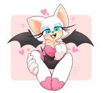  2019 big_breasts blush breasts chiropteran cleavage clothed clothing female gloves handwear hi_res high_heeled_boots invalid_tag mammal rouge_the_bat senpaimisskitty_(artist) simple_background smile solo sonic_(series) wings 