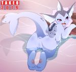  2019 anus bedroom_eyes blue_body butt digital_media_(artwork) eeveelution female feral full-length_portrait half-closed_eyes happy inviting looking_back naughty_face nintendo nude open_mouth open_smile outside partially_submerged pok&eacute;mon pok&eacute;mon_(species) portrait pose presenting presenting_anus presenting_hindquarters presenting_pussy pussy raised_tail rear_view rock seductive smile solo takeo_(artist) vaporeon video_games water wet 