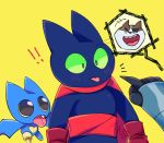  1218hara adorabat badger badgerclops black_body black_fur blep blush cartoon_network chiropteran domestic_cat felid feline felis fur laugh mammal mao_mao:_heroes_of_pure_heart mustelid musteline sheriff_mao_mao_mao tongue tongue_out 