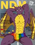  2019 abs absurd_res anthro boxer_brief bulge clothed clothing dancing digital_media_(artwork) dragon green_eyes hi_res lgbt_pride looking_at_viewer male mammal muscular muscular_male nell-chan pecs pole pole_dancing pride_(disambiguation) reptile scalie smile solo stripper_pole underwear wings 