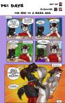  2019 anthro anus balls big_breasts blush breasts burger butt canid canine canis clothed clothing comic darkshadow777 digital_drawing_(artwork) digital_media_(artwork) domestic_dog duo english_text erection food fur gynomorph gynomorph/male hi_res husky intersex intersex/male male male_penetrated mammal nipples nordic_sled_dog nude open_mouth penetration penis pussy sherri_mayim spitz text tongue white_body white_fur 