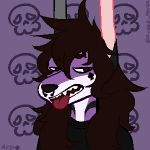  1:1 ayden_feuer canid canid_demon canine canis clothing demon digital_media_(artwork) hellhound jackal low_res male mammal pixel_(artwork) simple_background tongue 