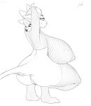  2019 anthro areola avali big_breasts big_butt breasts butt clothing crouching digital_media_(artwork) female fishnet free_art hair hi_res huge_breasts hyper hyper_breasts jakethegoat legwear looking_at_viewer nipples pussy ralena shirt simple_background sketch smile solo stockings thick_thighs topwear wide_hips 