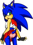  2011 2d_animation alpha_channel animated anthro blush bodily_fluids bulge butt clothed clothing collaboration crossdressing eulipotyphlan hedgehog looking_at_viewer looking_back male mammal rear_view rebe-it sadic-shadow solo sonic_(series) sonic_the_hedgehog sweat 