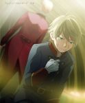  2boys aki_(neyuki41028) aldnoah.zero blonde_hair blue_eyes cruhteo gloves injury military military_uniform multiple_boys short_hair silver_hair slaine_troyard uniform 