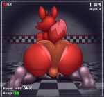  2019 acstlu animatronic anthro big_butt bottomwear bulge butt butt_focus canid canine clothing five_nights_at_freddy&#039;s fox foxy_(fnaf) fur girly hi_res inside machine male mammal rear_view red_body red_fox red_fur robot solo underwear video_games wide_hips 